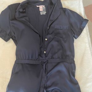Silk romper sleep short set